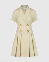 White Tweed Short Sleeve Blazer Mini Dress